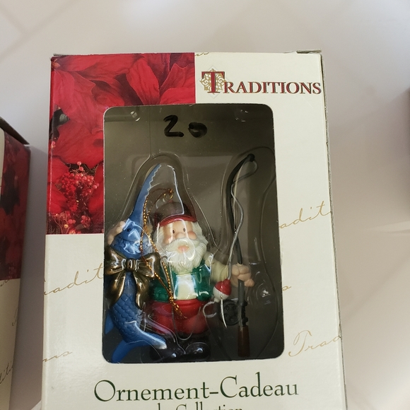 Vintage Retro Ornaments Santa Fishing Collectible Christmas - Picture 2 of 2